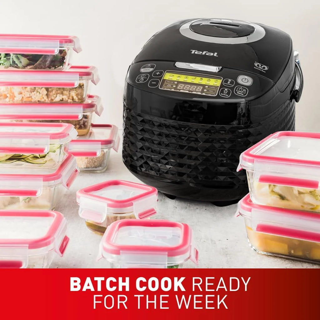 Tefal SpheriCook RK745840 - Multicocina 16 en 1, olla de cocción lenta, arrocera, vapor, mantiene el calor, dorada, tazón apto para lavavajillas, 16 programas, 5 litros, negro, 820 W