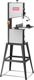 VEVOR Sierra de cinta de banco con soporte, 245 mm, 2 velocidades 506/920 rpm, 370 W, altura de corte 160 mm, longitud de hoja de sierra 1832 mm, guía, medidor de inglete, para trabajo madera
