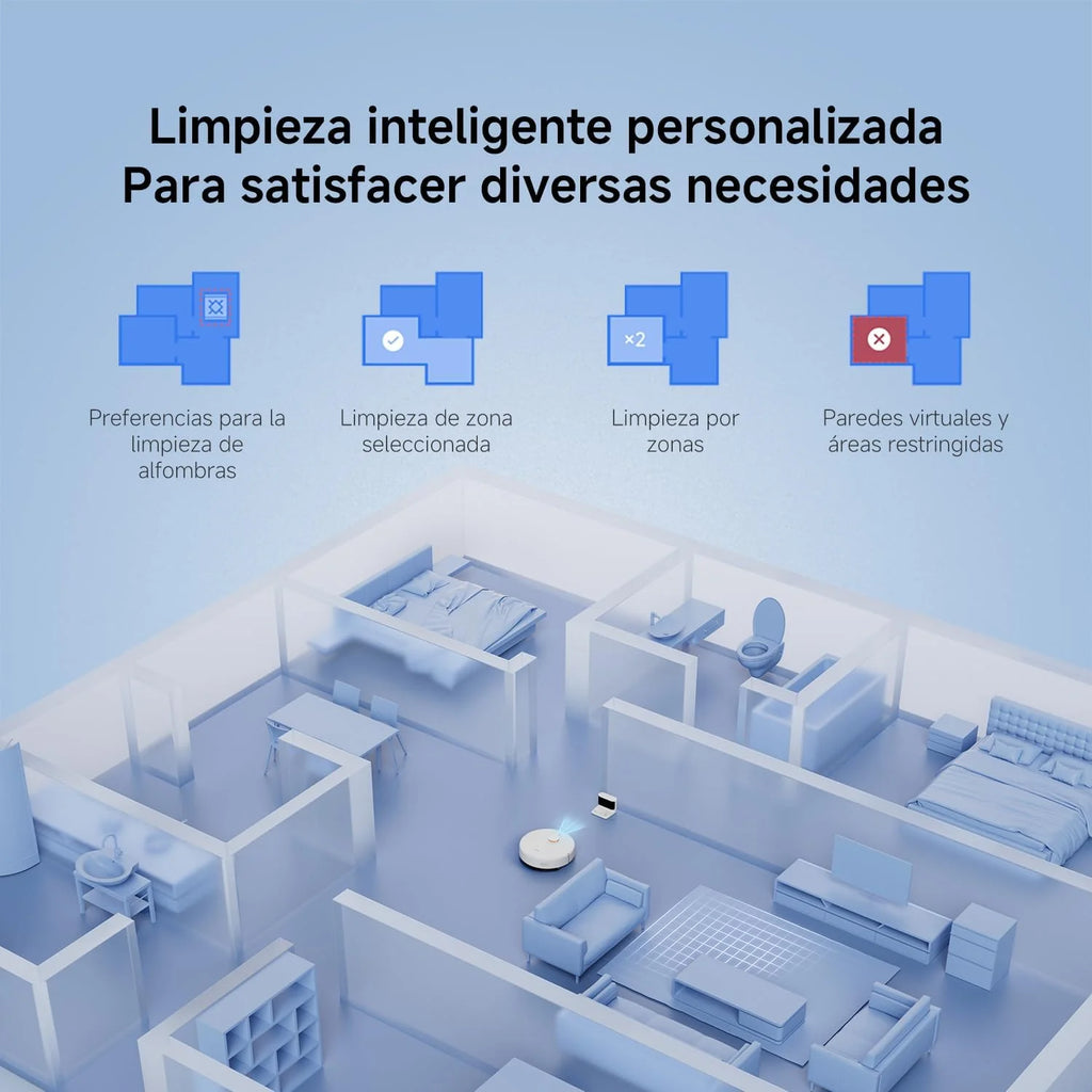 XIAOMI S40C Robot Aspirador con Fregado, 5000 Pa, Control App y Voz
