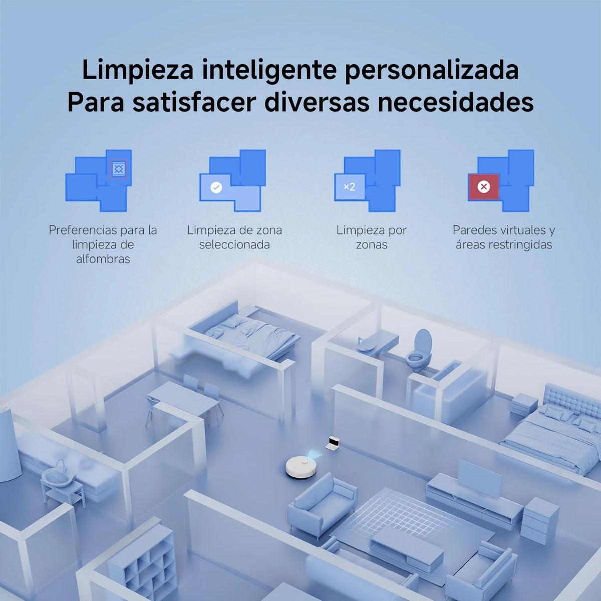 XIAOMI S40C Robot Aspirador con Fregado, 5000 Pa, Control App y Voz