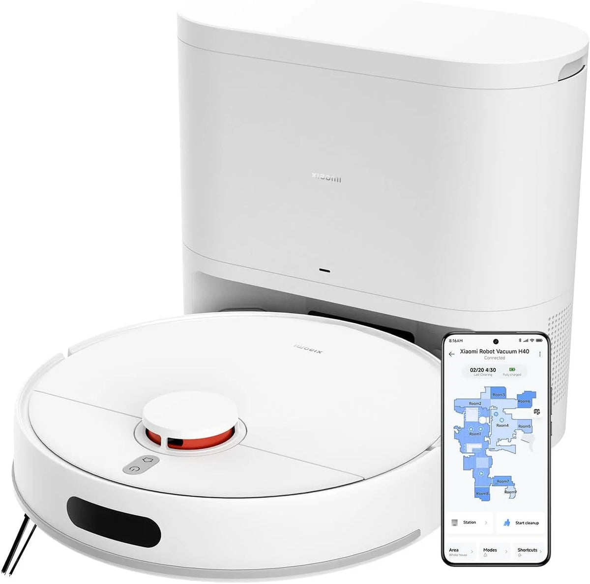 XIAOMI H40 Robot Aspirador con Auto-Vaciado, Aspiración 10000 Pa
