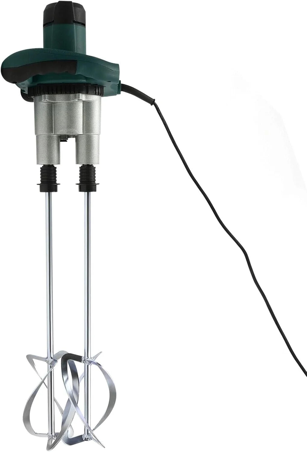 Mezclador de concreto, agitador doble 2800W, agitador variable de 6 velocidades para mortero, mezclador de cemento manual para mezclar pintura, cemento, hormigón, mortero (verde)