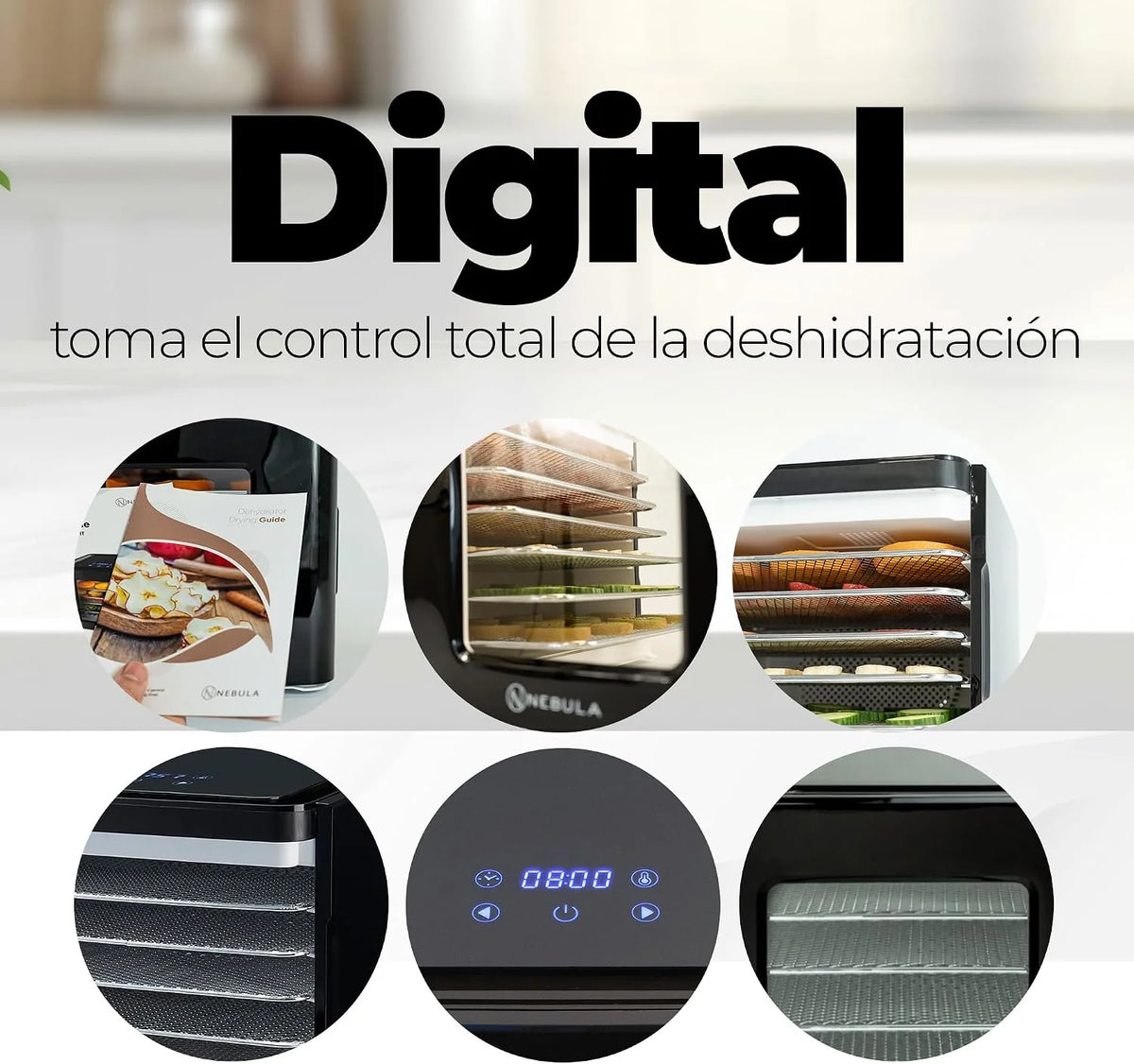 Nebula Deshidratador De Alimentos De 400W Con 6 Bandejas | Negro