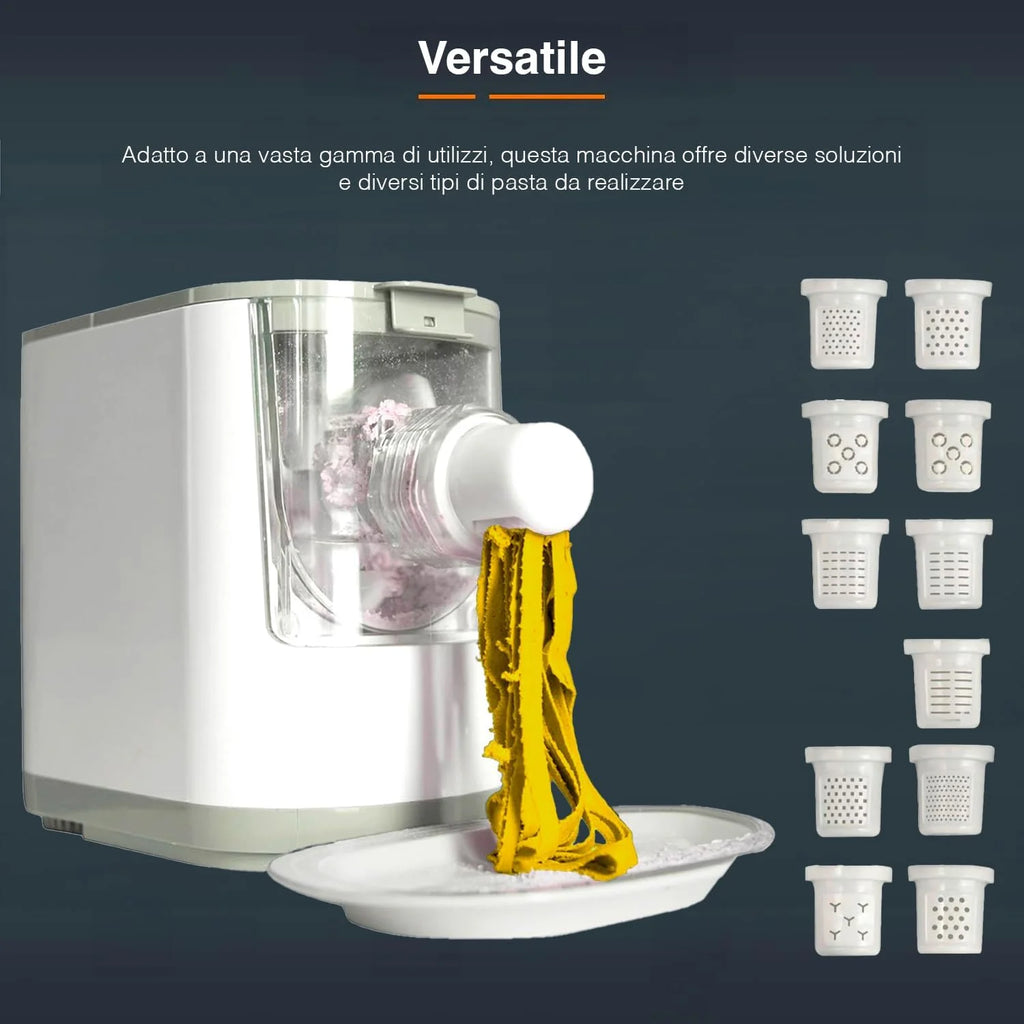 Máquina para hacer pasta eléctrica con 12 moldes, máquina para hacer pasta en 3 minutos, 43,7 x 30,6 x 21,9 cm, 200 W