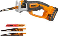 WORX WG894E Serrucho multifunción 20V-2Ah, 1 batería y cargador incluido, para madera, plástico y ramas, compacto y ligero, incluye sierras anclaje universal para sierra de calar