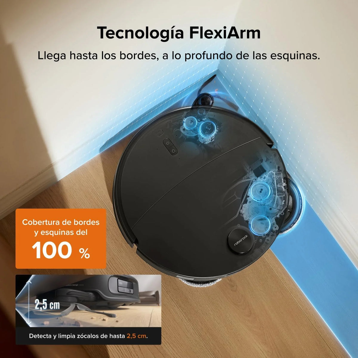 roborock Qrevo Edge 2 Robot Aspirador Succión Extrema de 25000 Pa, Negro