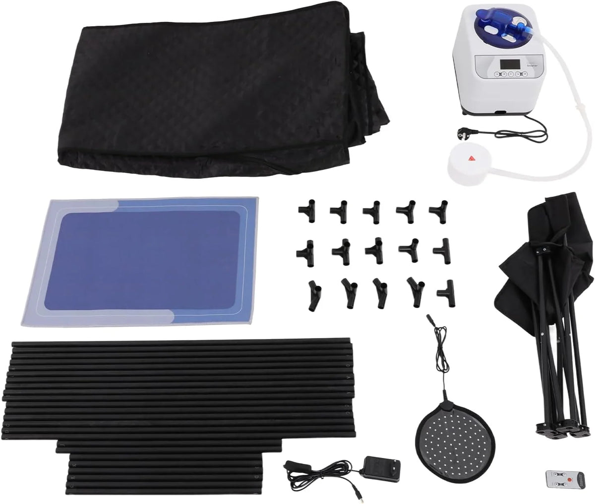 Sauna de vapor portátil de 1350 W, tienda de sauna con silla y mando a distancia, 9 niveles de temperatura y 9 temporizadores, sauna de infrarrojos, cabina de infrarrojos, baño de vapor de relajación