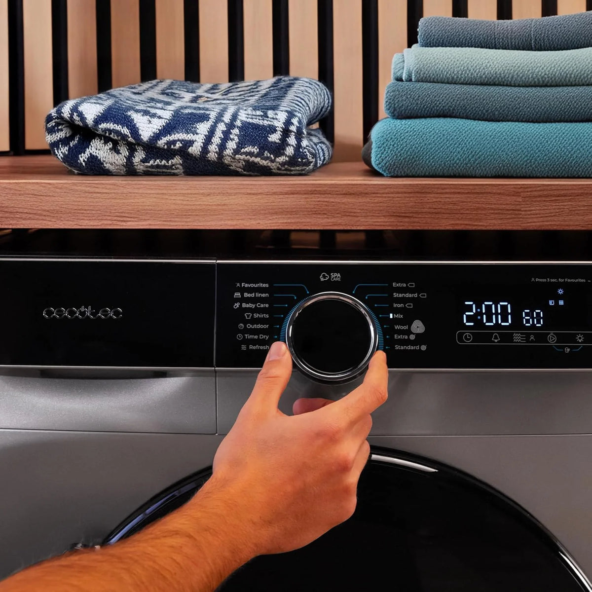 Cecotec Secadora de Ropa Bomba de Calor 10kg Bolero Dresscode Dry 10505 Inverter Steel. Clase Equivalente A+++, 14 Programas, Funciones como UV Care, Planchado Fácil, Certificación Woolmark, Inox