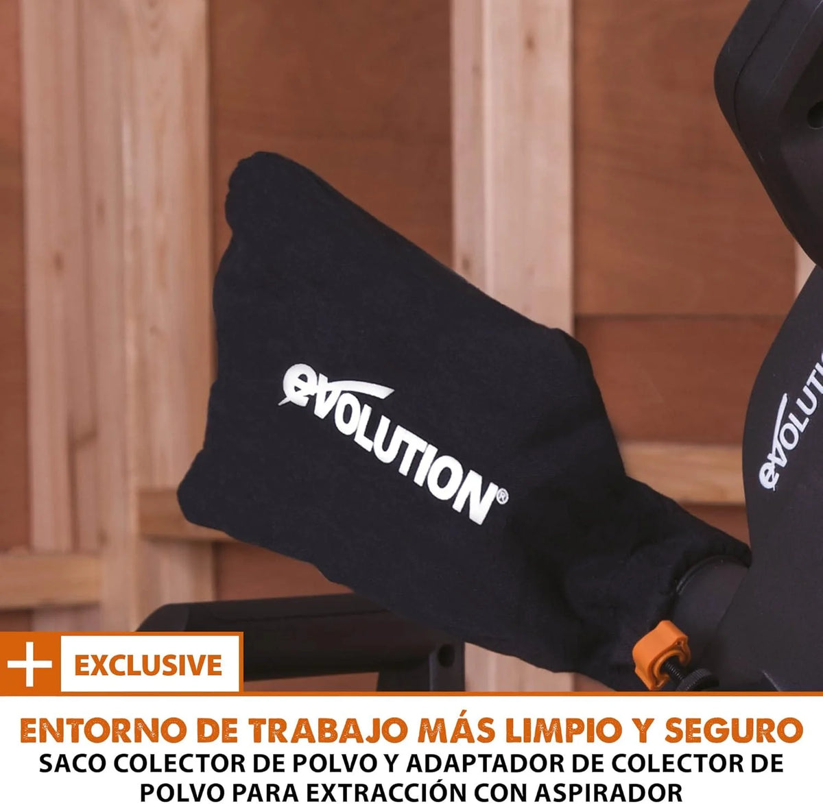 Evolution Sierra ingletadora deslizante de 185 mm (R185SMS+) de Evolution con corte multimaterial; bisel de 45°, inglete de 50°; guía láser. Incluye hoja multiusos