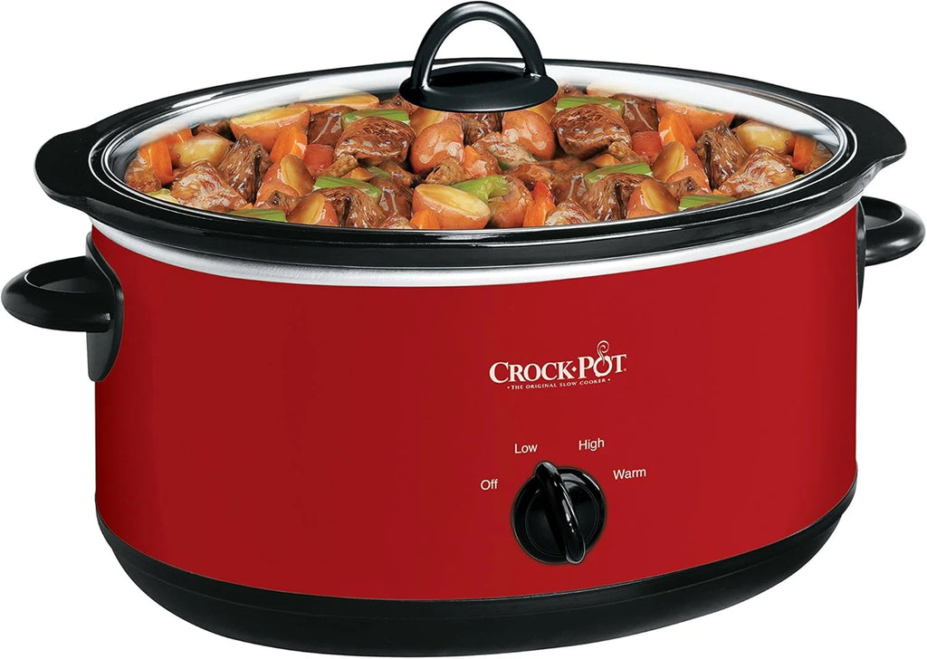 Crock-pot Express Crock Olla de cocción lenta, 8 cuartos de galón, color rojo