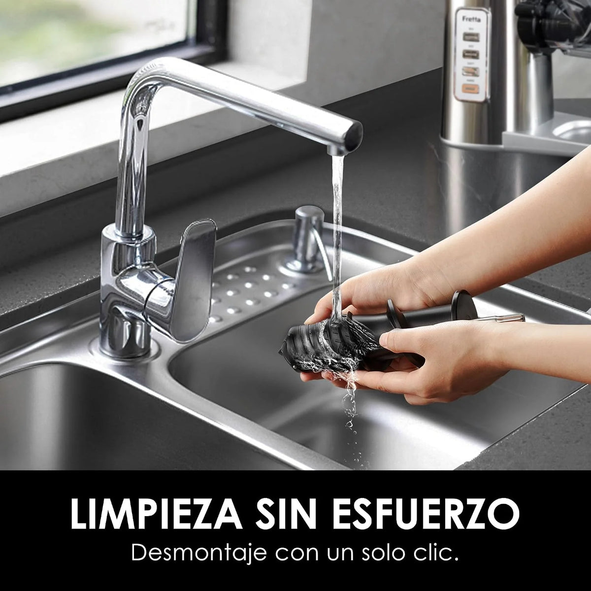 Fretta Extractor de Zumo Prensado en Frío 76 mm, libre de BPA (Inox)