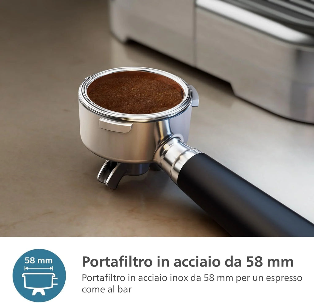 PHILIPS Barista Brew Cafetera Espresso Semiautomática, 250g, Acero Inox