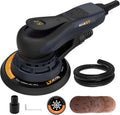 MAXXT lijadora excéntrica 150 mm, sin escobillas, conector tri-núcleo, carrera 5,0 mm, freno automático (2 s), 6 velocidades, incluye 10 lijas y cable 5 m.