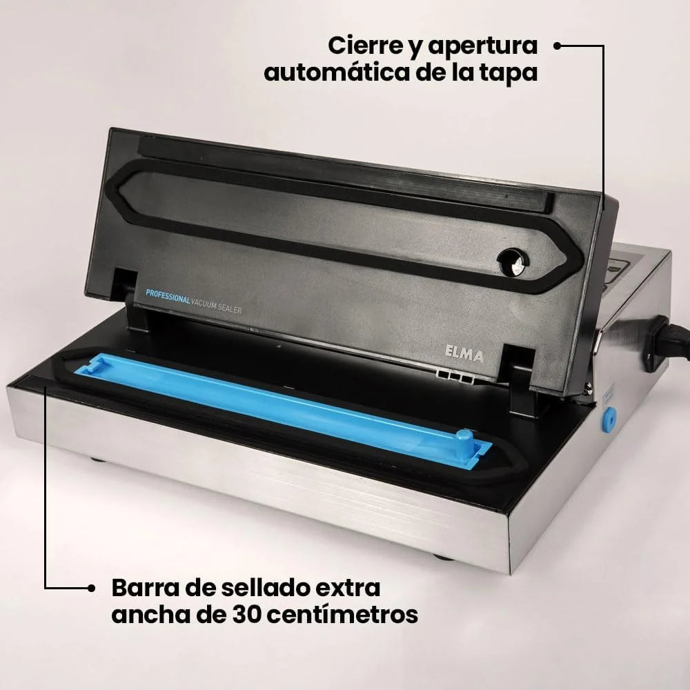 ELMA Máquina Envasadora al Vacío Profesional Digit 30 Neo II | Máquina Envasar al Vacío Automática, Uso Intensivo, Función Manos Libres, Doble Bomba de Vacío | 39 x 27,5 x 15 cm, 6.7 Kg, 475W