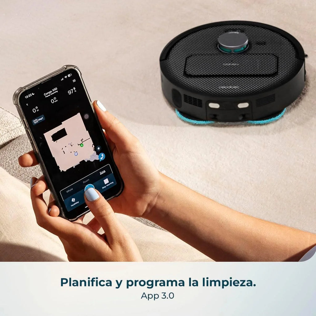 Cecotec Robot Aspirador y Friegasuelos con Autovaciado Conga X50 X-Treme