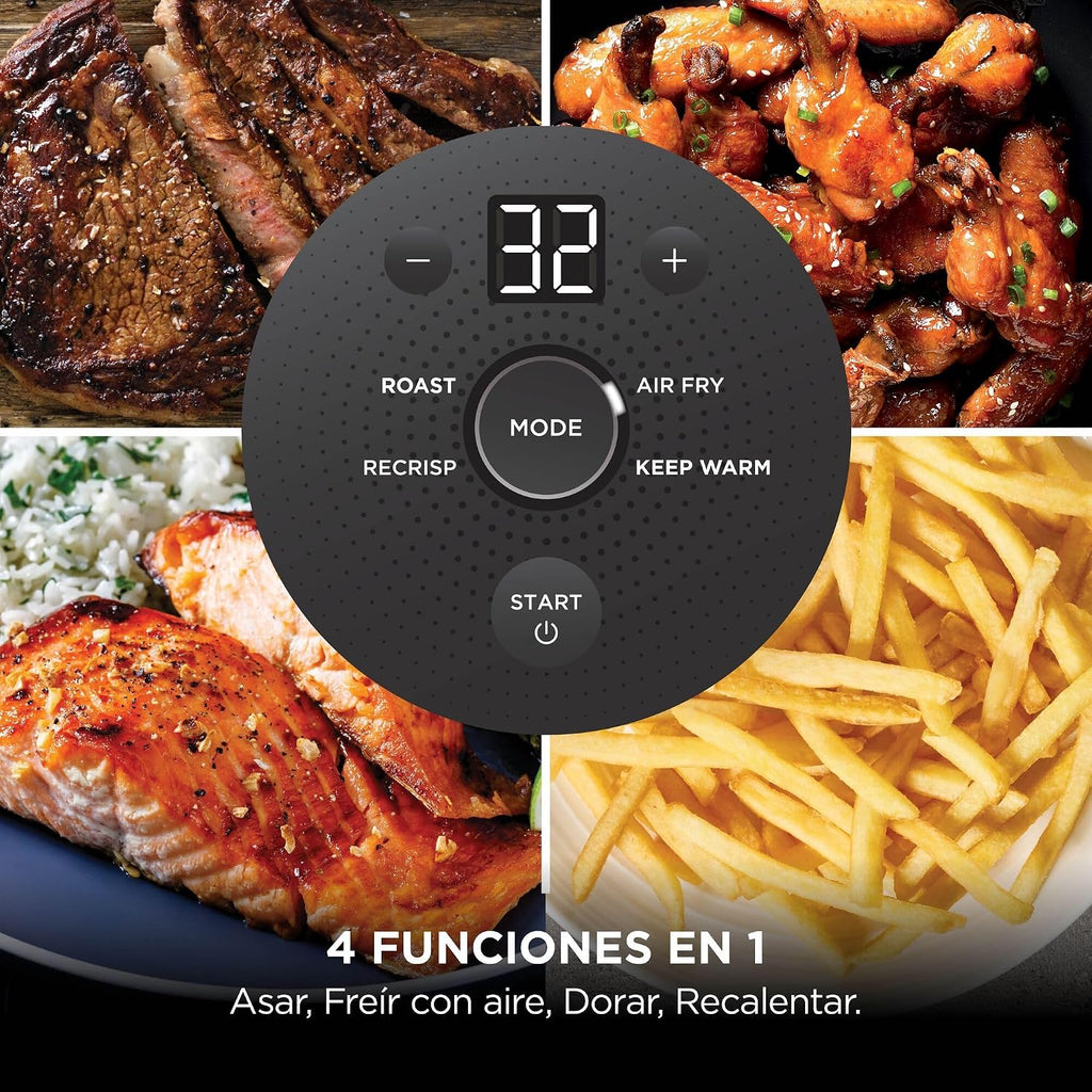 Ninja CRISPi, Freidora de Aire Portátil 4 en 1, 3,8L, Piedra