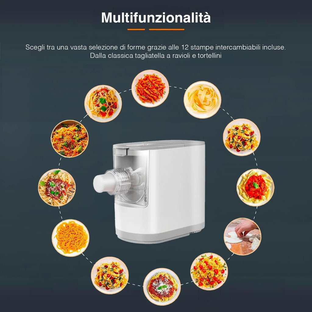 Máquina para hacer pasta eléctrica con 12 moldes, máquina para hacer pasta en 3 minutos, 43,7 x 30,6 x 21,9 cm, 200 W