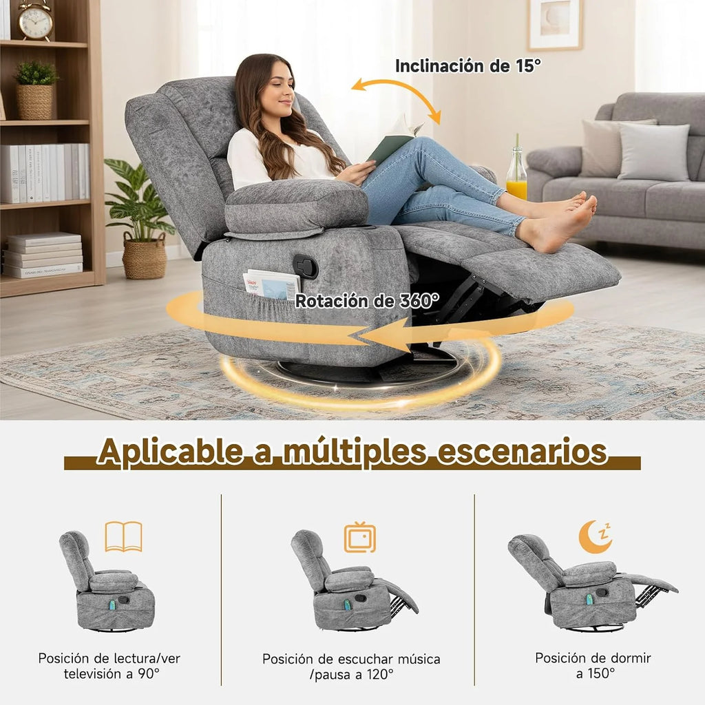HAUSPROFI Electric Massage Recliner Chair Grey