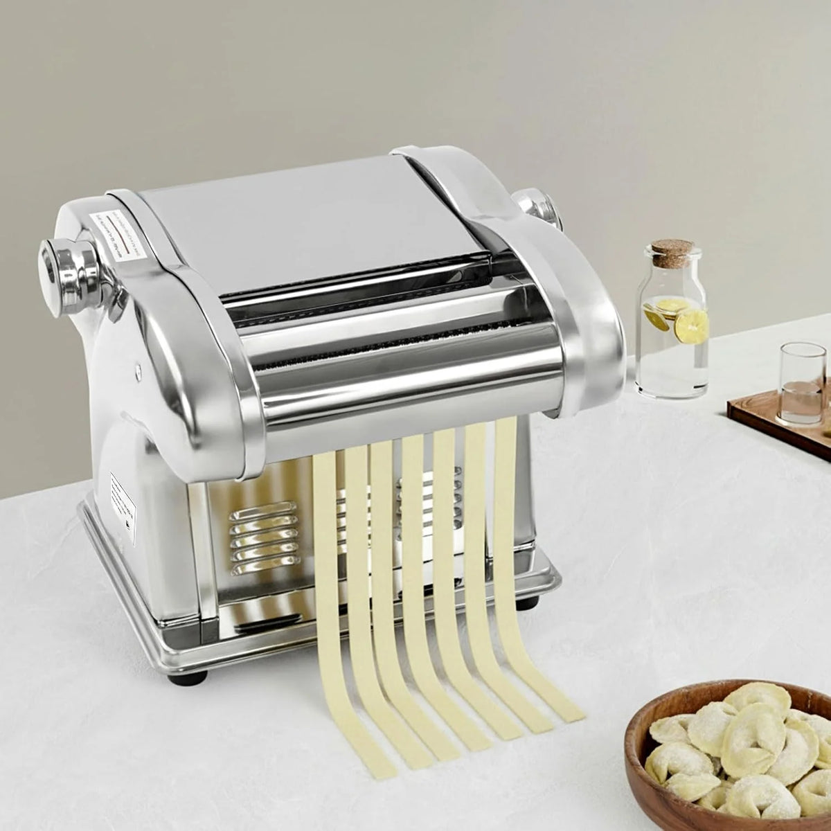 Cortador de masa 3 cuchillas máquina de pasta eléctrica de acero inoxidable