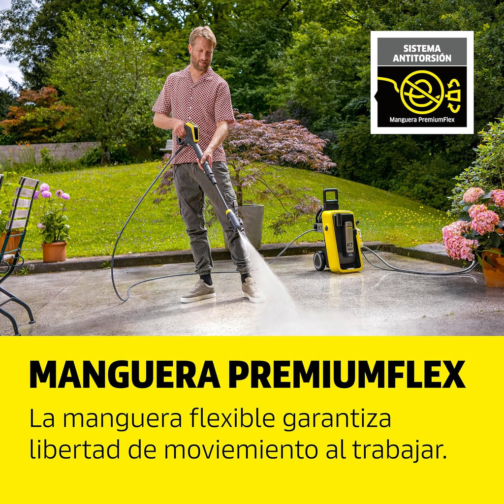 Kärcher hidrolimpiadora K 7 Comfort Premium Connect Home, presión: máx. 180 Bar, caudal: 600 l/h, área: 60 m²/h, Manguera de Alta presión, Tambor para Manguera, Control Mediante App, Home Kit