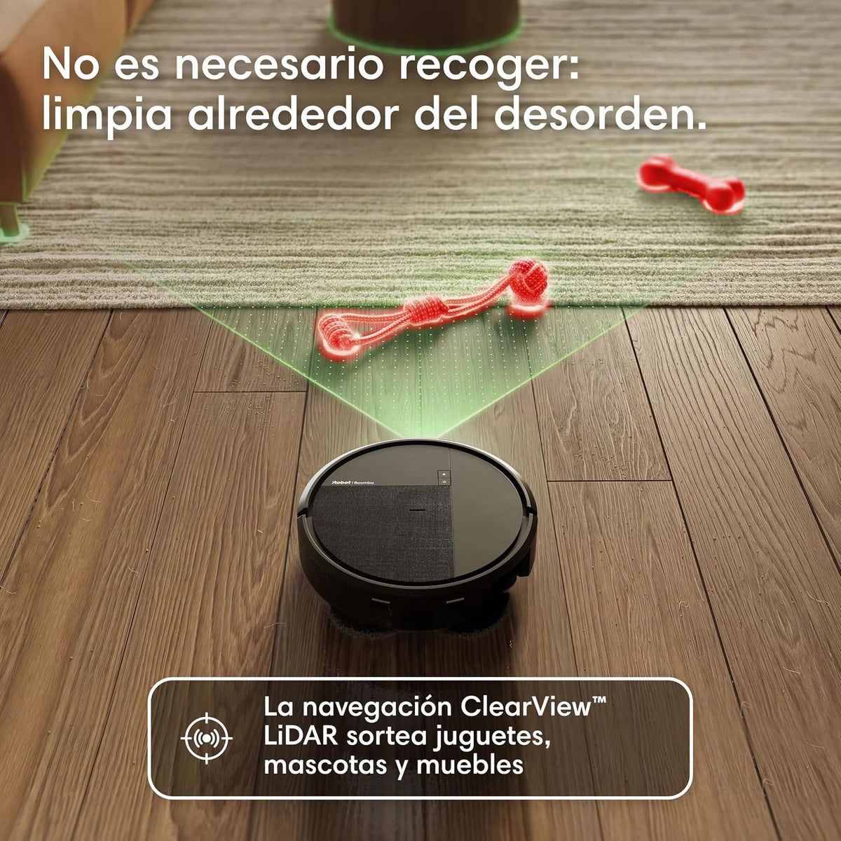 iRobot Roomba Plus 516 Combo Base AutoWash multifunción autolimpiable, 22KPa, Mopas DualClean Elevables y Extensible, Lava 75º, Seca 45º, Clearview LiDAR, Autonomía 90 Días, Accesorios Extra, Negro