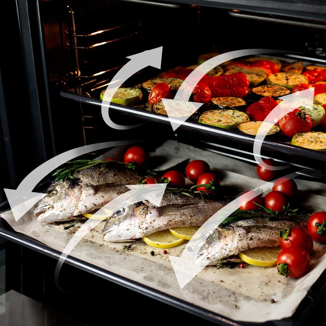 Cecotec Horno Integrable Multifunción 60cm Bolero Hexa AF316000 Inox A 3400W, 72L Capacidad, 11 Funciones con Airfryer Master, Pizza Master, Steam Asisst, Steam EasyClean, 3D Cooking, Defrost