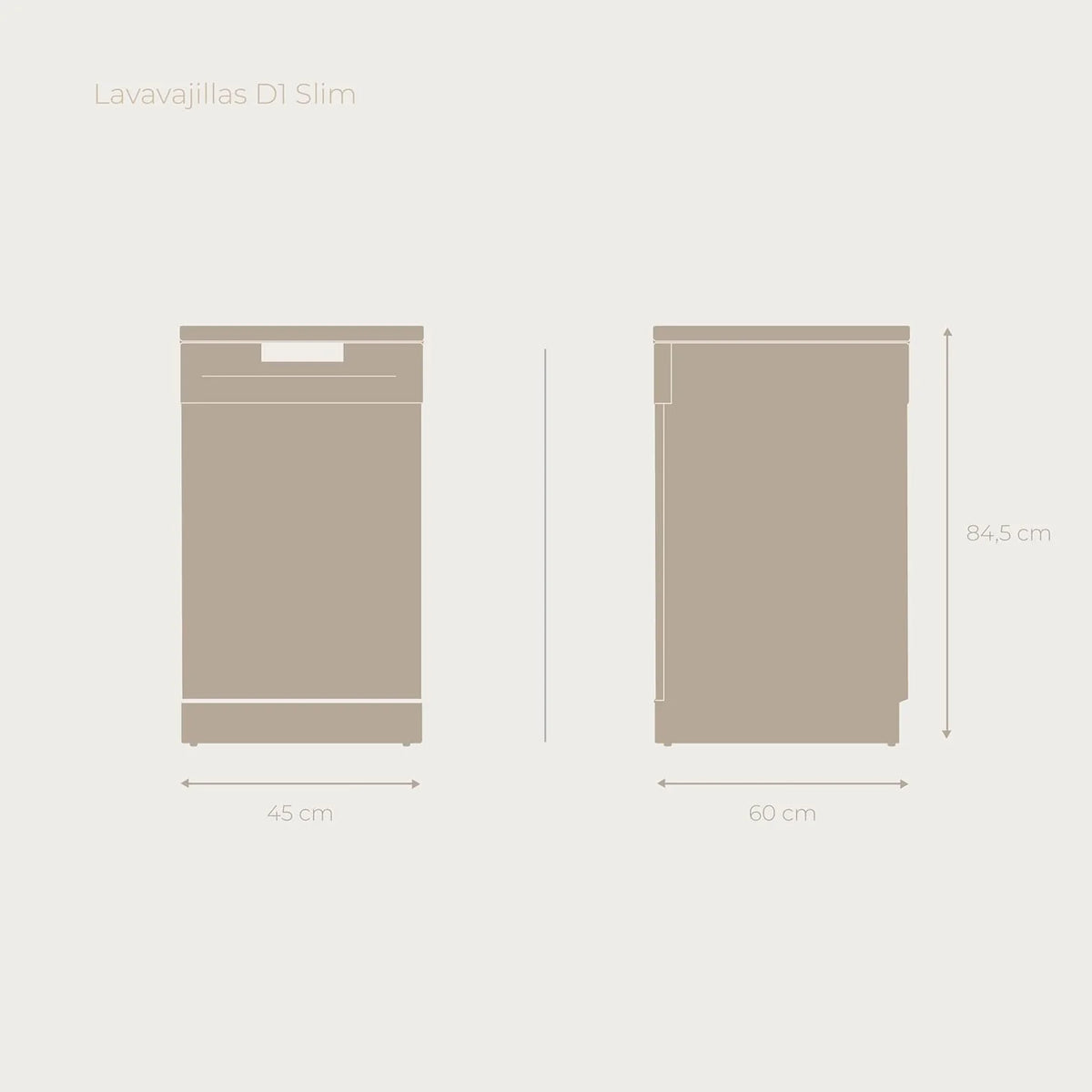 EVVO Lavavajillas estrecho, Ancho 45 cm, Capacidad para 9 Cubiertos, Programa Rápido 30 minutos, Programa Media Carga, Bandeja Superior Ajustable, 5 Programas, Modelo D1 Slim, Acabado Blanco