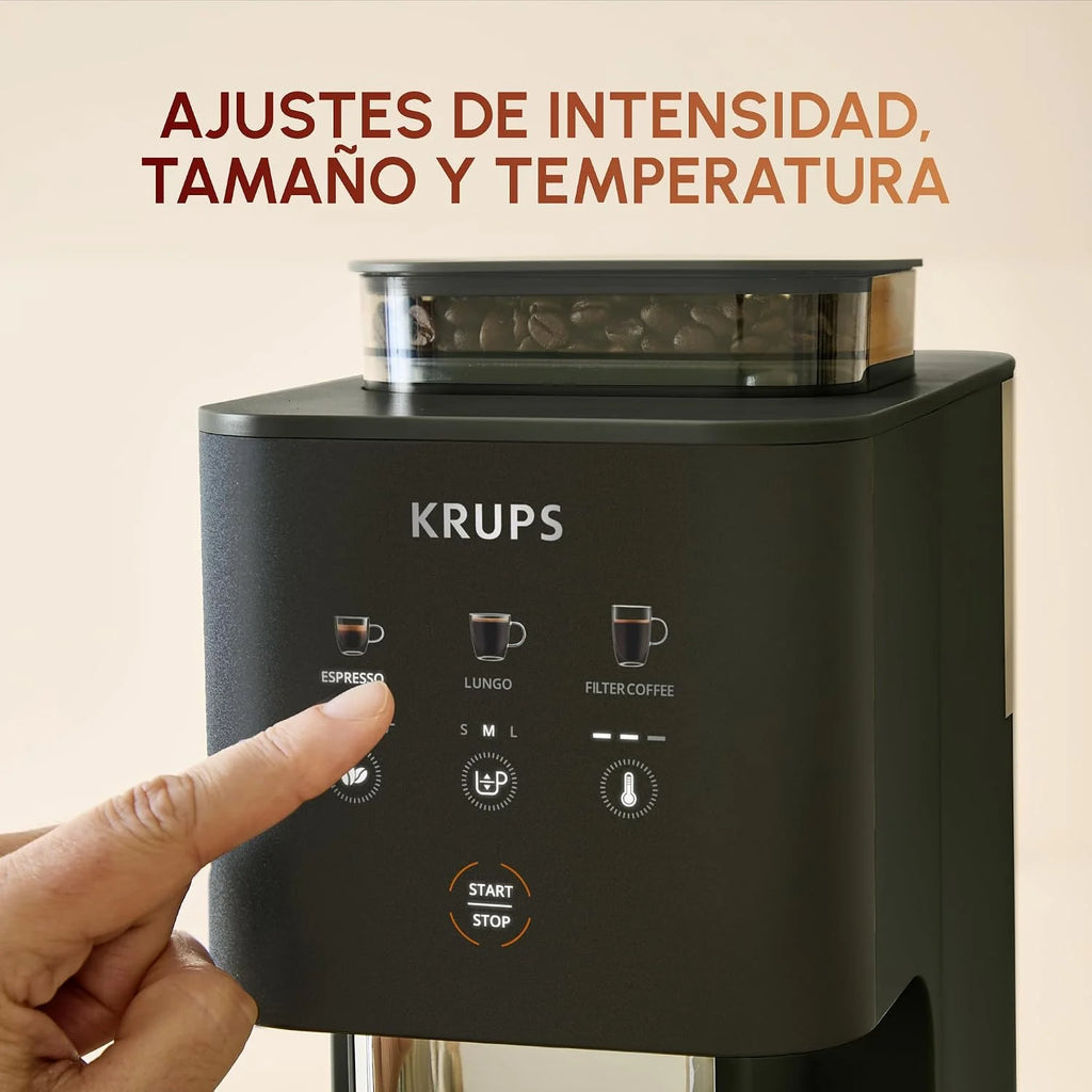 KRUPS Coffee Crush, Cafetera automática, Súper compacta, Negra