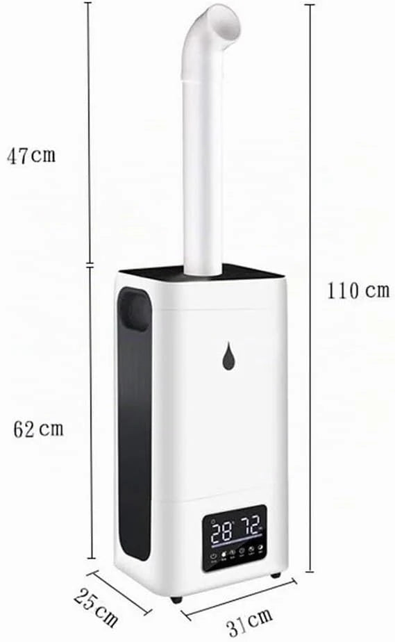 Humidificador De Aire Industrial,comercial Inteligente UltrasóNico Humidificador,23.8L De Gran Capacidad,constante Inteligente De La Humedad,control Remoto,con Tubo De Rociado Extendido De PVC