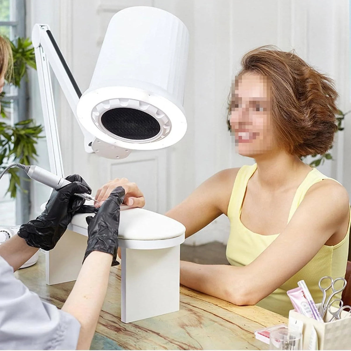 Colector De Polvo De Uñas, Aspirador De Uñas De Succión Fuerte, Bajo Nivel De Ruido, Extractor De Polvo De Uñas con Luces LED, para Uso Doméstico Y Profesional