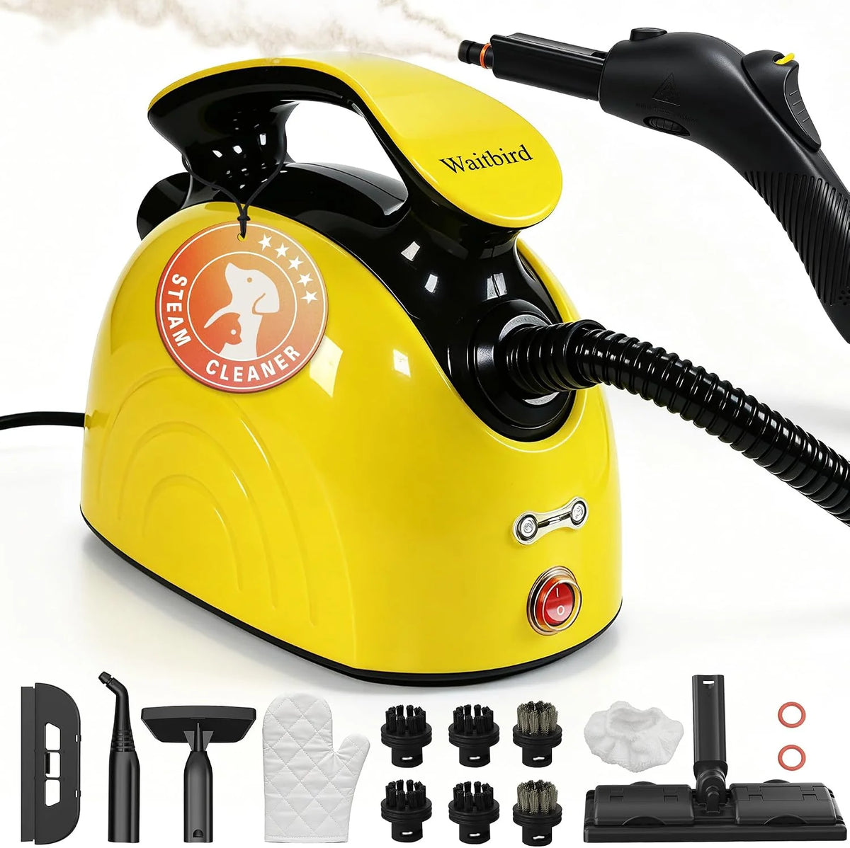 Waitbird Limpiador a vapor de 5 bares, 160 °C, con 21 accesorios para el