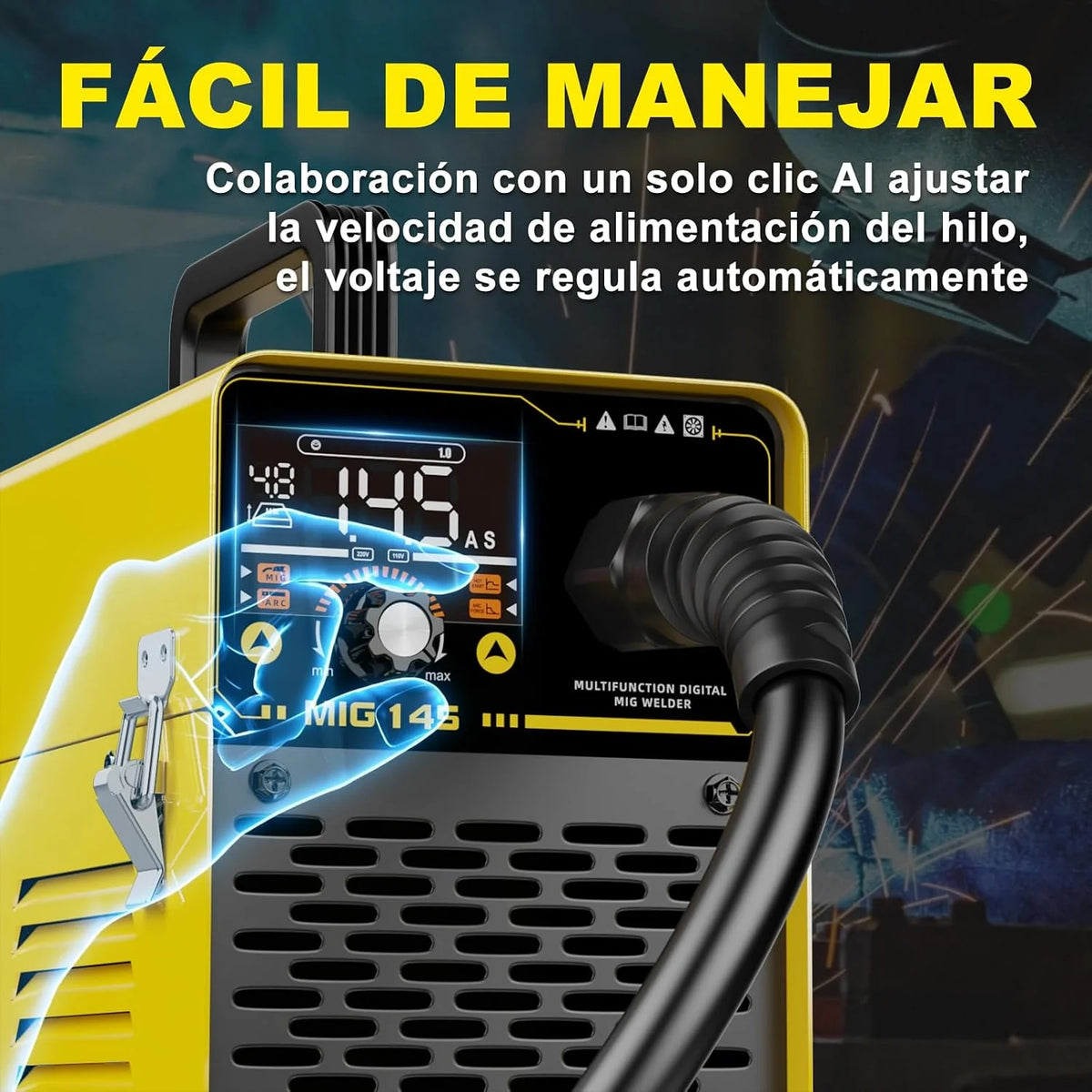 HAXIAOER 145A Soldador de hilo Sin Gas 3 ne 1 Flux MIG/ARC MMA/LIFT TIG