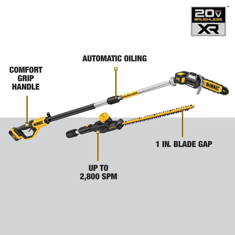 2025 DEWALT 20V MAX Cortadora de Poste y Recortadora de Setos Combo Inalámbrico de Litio-Ion DCKO86M1