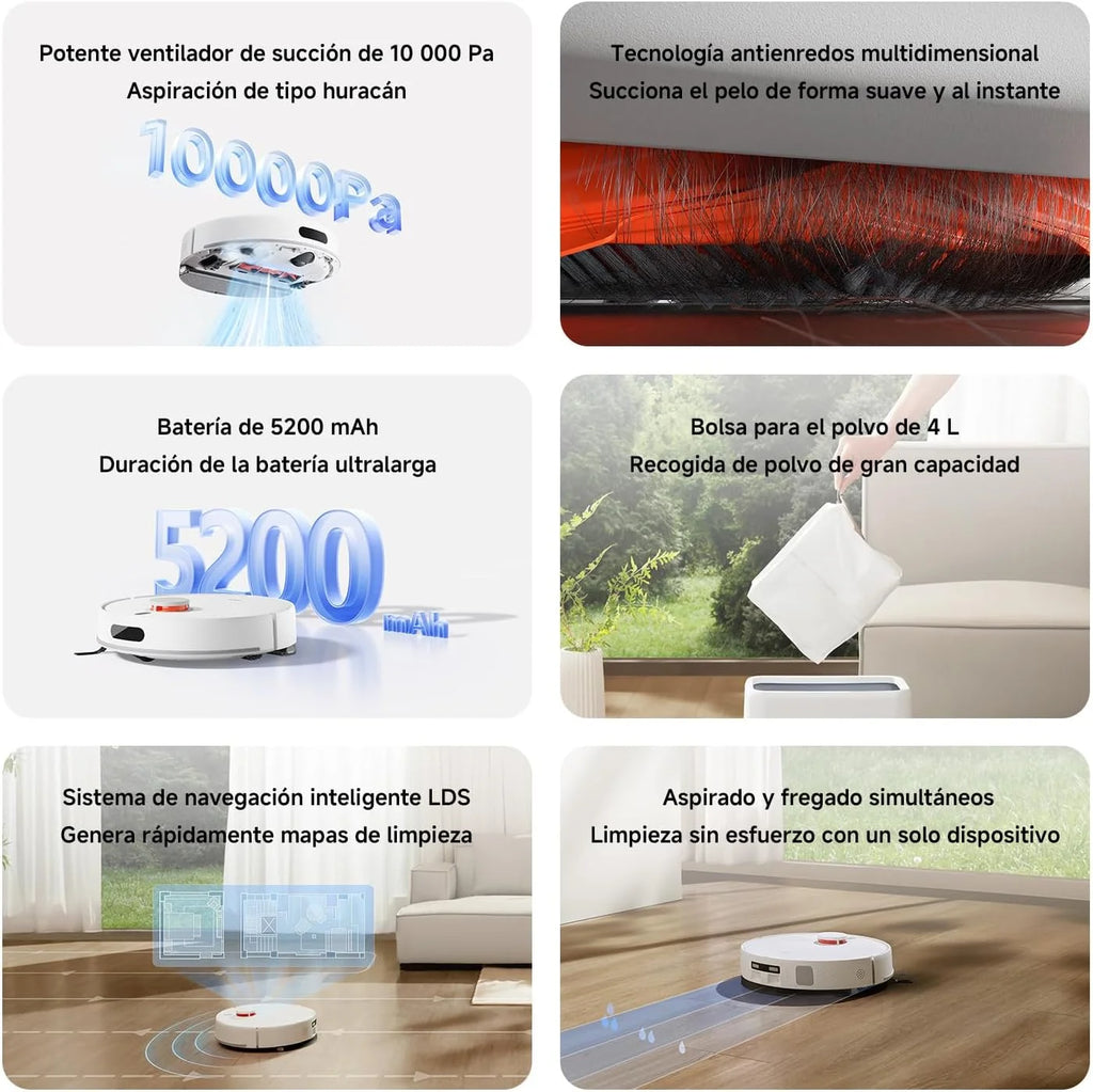XIAOMI H40 Robot Aspirador con Auto-Vaciado, Aspiración 10000 Pa