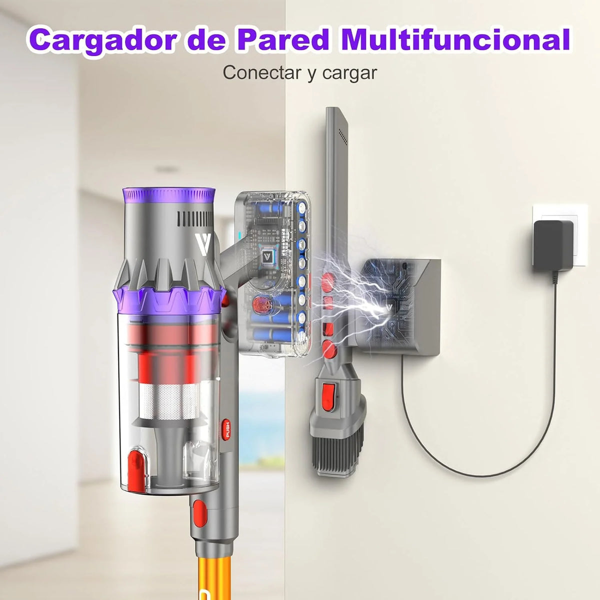 coovy SU7 Aspiradora sin Cable 580W/55Kpa/75Mins. Aspiradora de Mano
