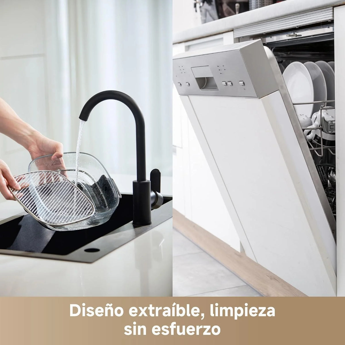 DREAME Tasti, Freidora de Aire Portátil de Vidrio 5 en 1: 2,5 L + 4,5 L