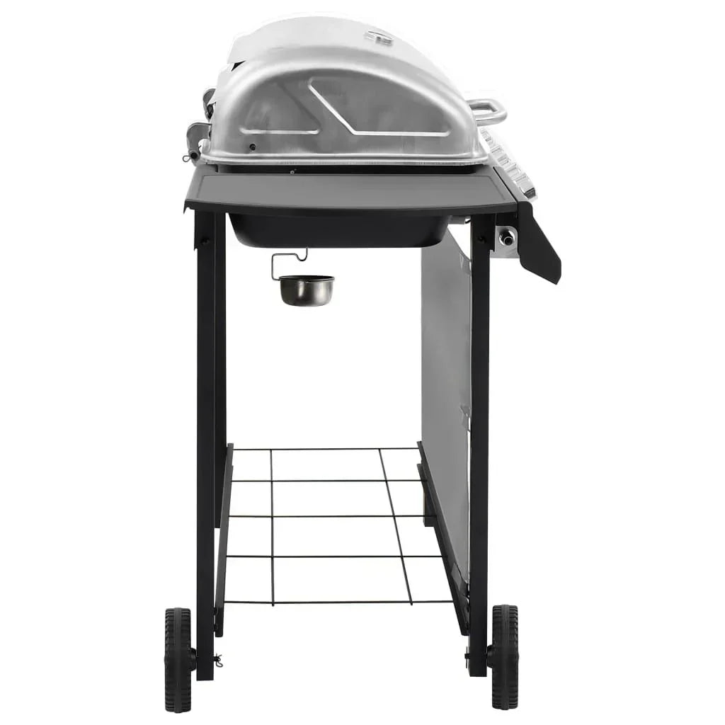 Barbacoa De Gas Con 6 Fogones Negro Y Plateado Vidaxl