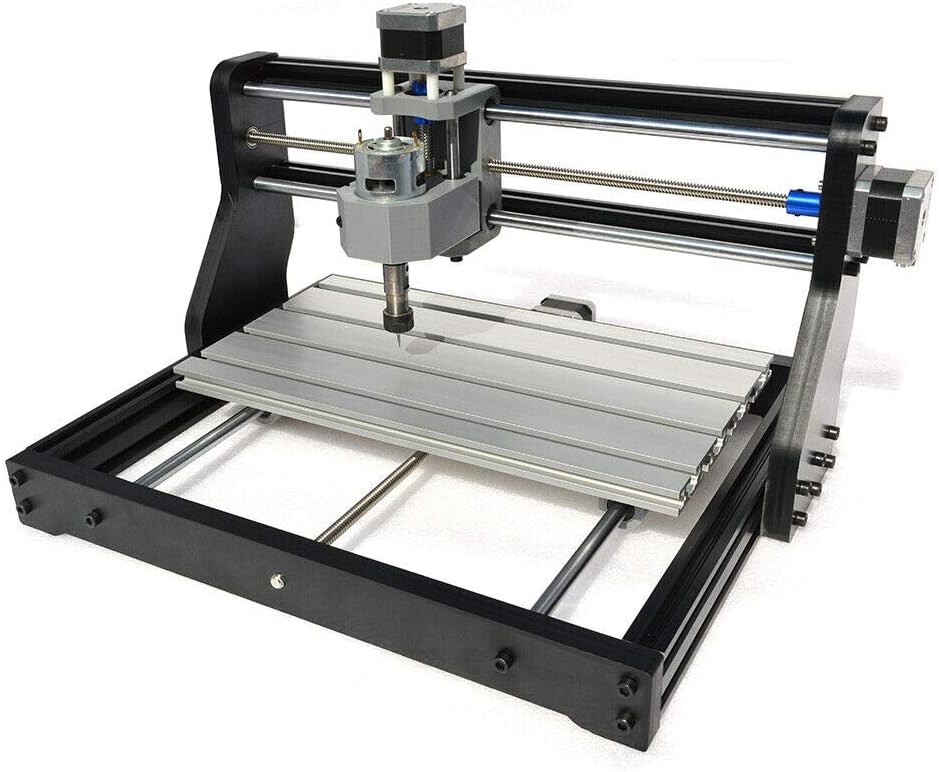 Fresadora CNC 2 en 1 equipada con software de control GRBL profesional + 10 brocas DIY láser grabadora área 300 x 180 x 45 mm placa de circuito impreso madera acrílico plástico grabado