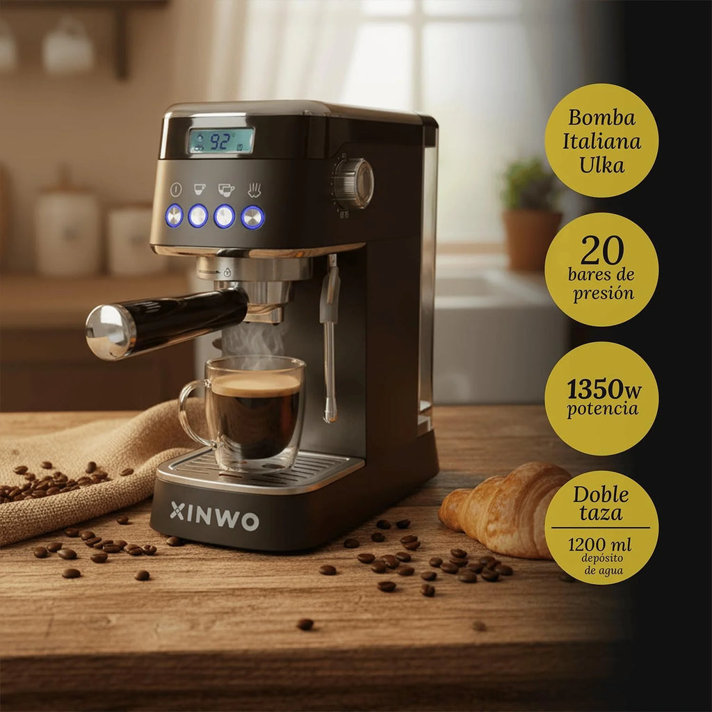 Hanoi | Cafetera Espresso 20 Bar 1.2L con Bomba Italiana ULKA