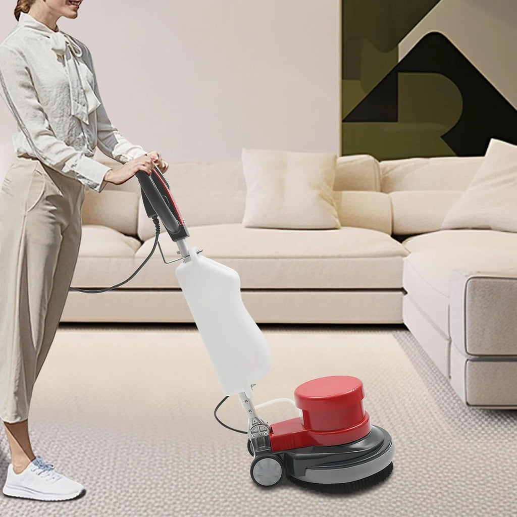 Pulidora de suelo de 1100 W, pulidora con pieza de mano, soporte para almohadillas, depósito de agua, cepillo de techo duro
