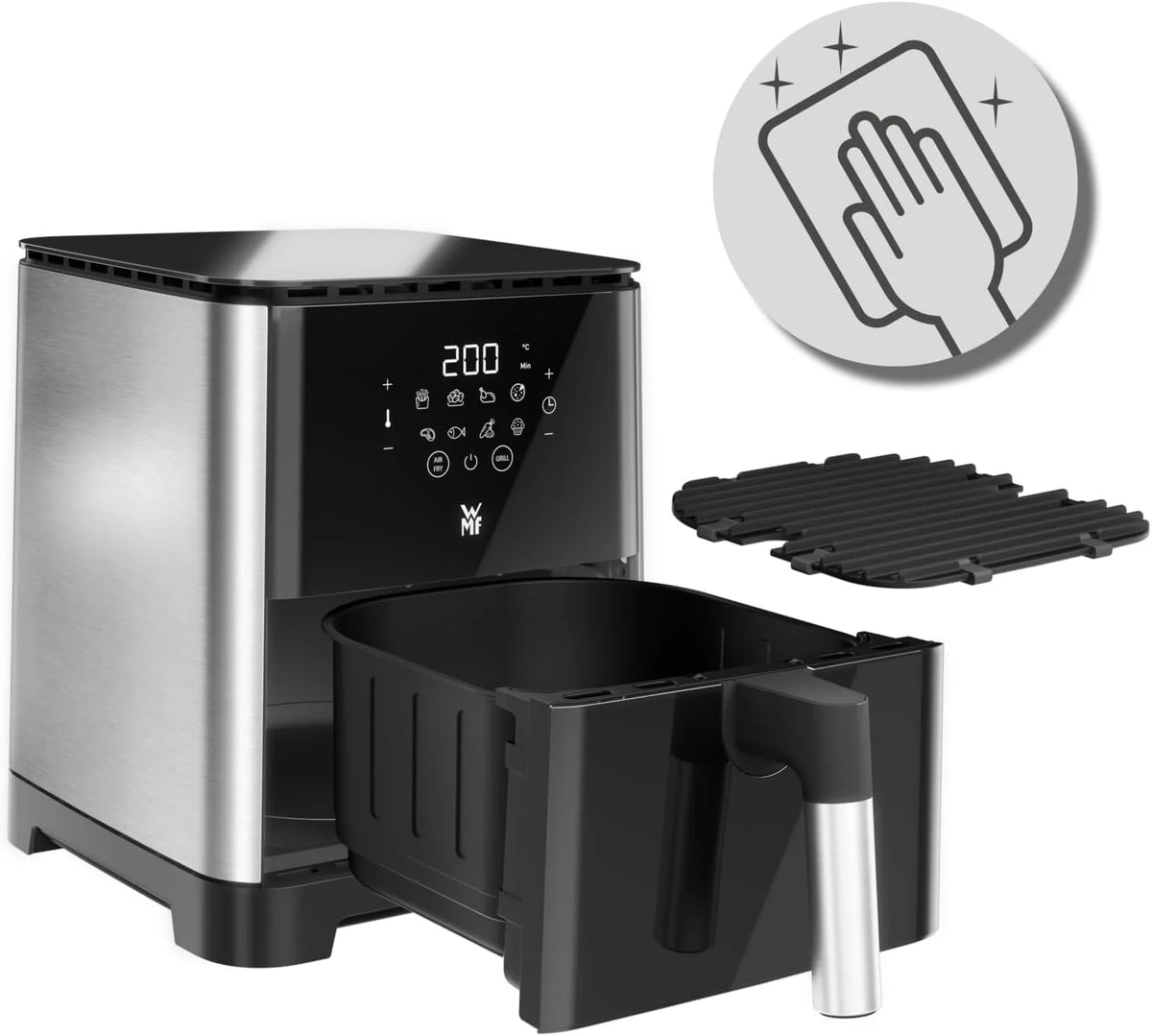 WMF Multi Taste Airfryer - Freidora de Aire sin Aceite, 4,2 L, 8 Programas Preestablecidos, Deshidratador y Grill, Pantalla Táctil, Fácil de Limpiar