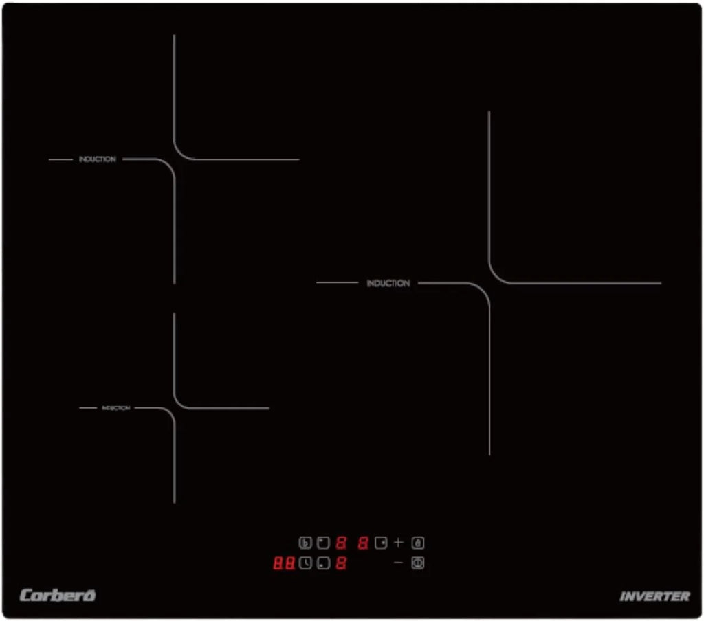 Corberó - Placa de Inducción | CCIM3662| 60cm | 3 Zonas | 6200W | Inverter| Zona Extra Grande |9 Niveles Potencia | Control Táctil | Booster| Temporizador | Bloqueo seguridad | Lineas Blancas