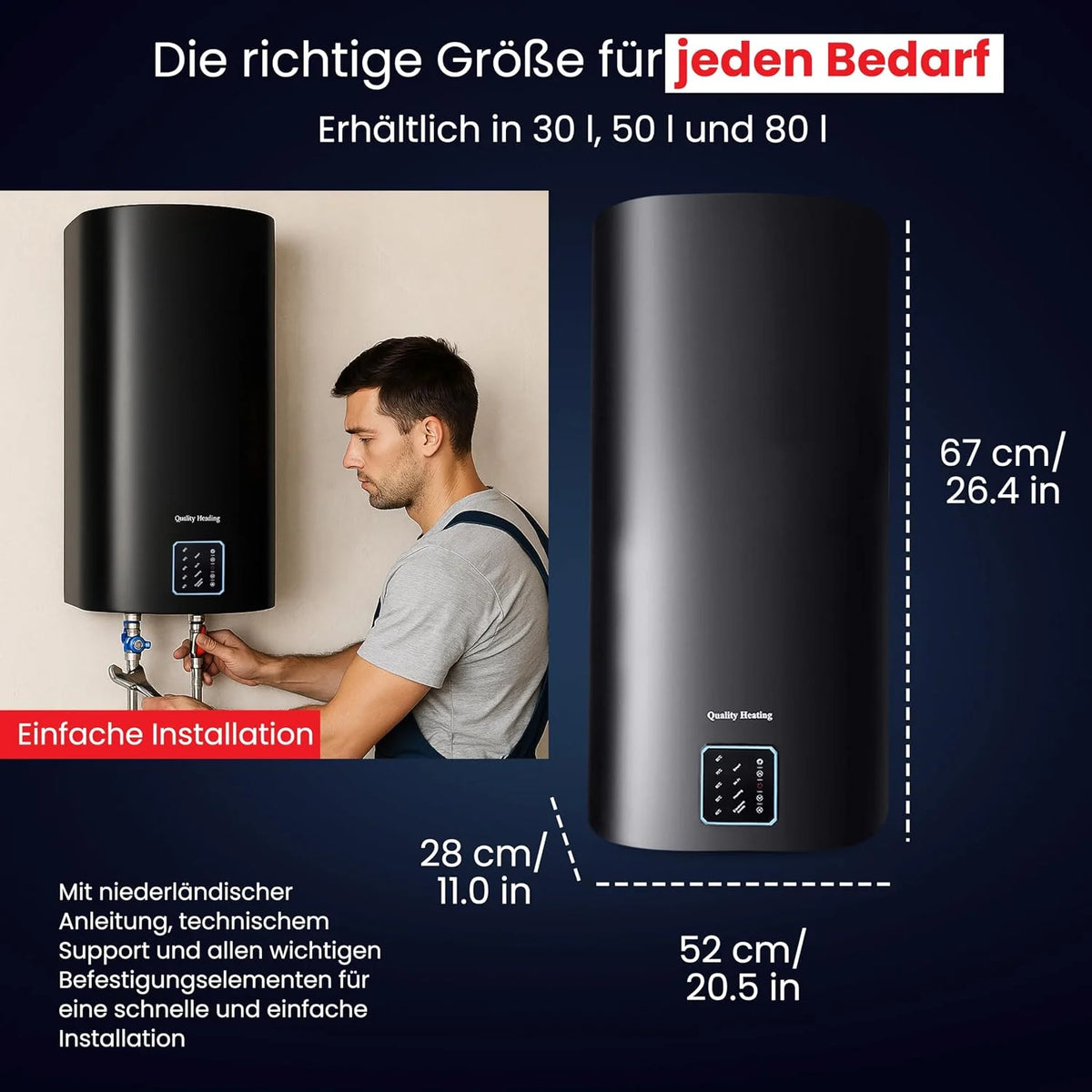 Electric Heater 50 Liters Performance Qh Wifi Dual with Digital Control