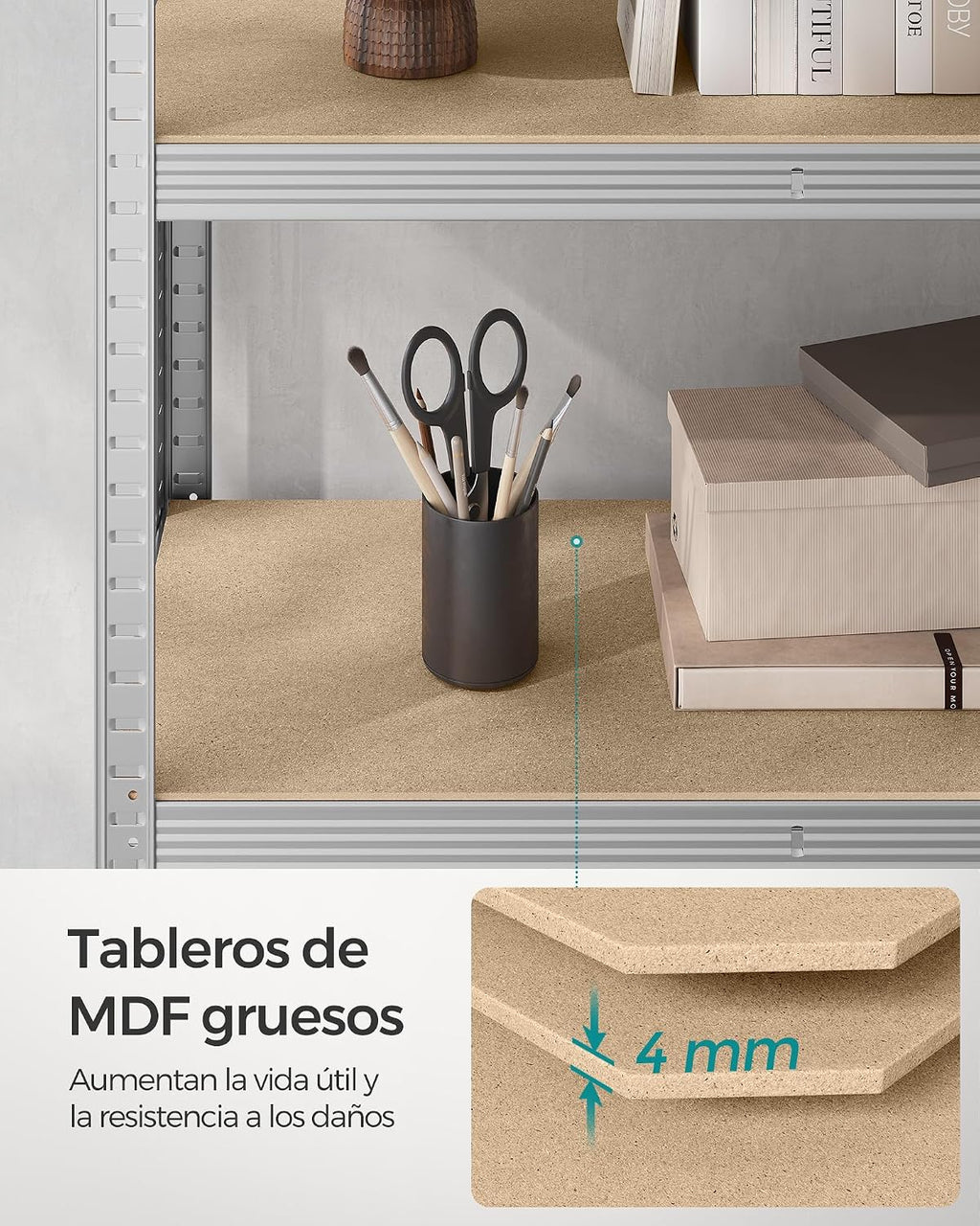 SONGMICS Juego de 2 Estanterías Pesadas, Montaje sin Tornillos