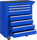DURHAND Carro de Herramientas con 7 Cajones con Cerradura, Asa, Azul