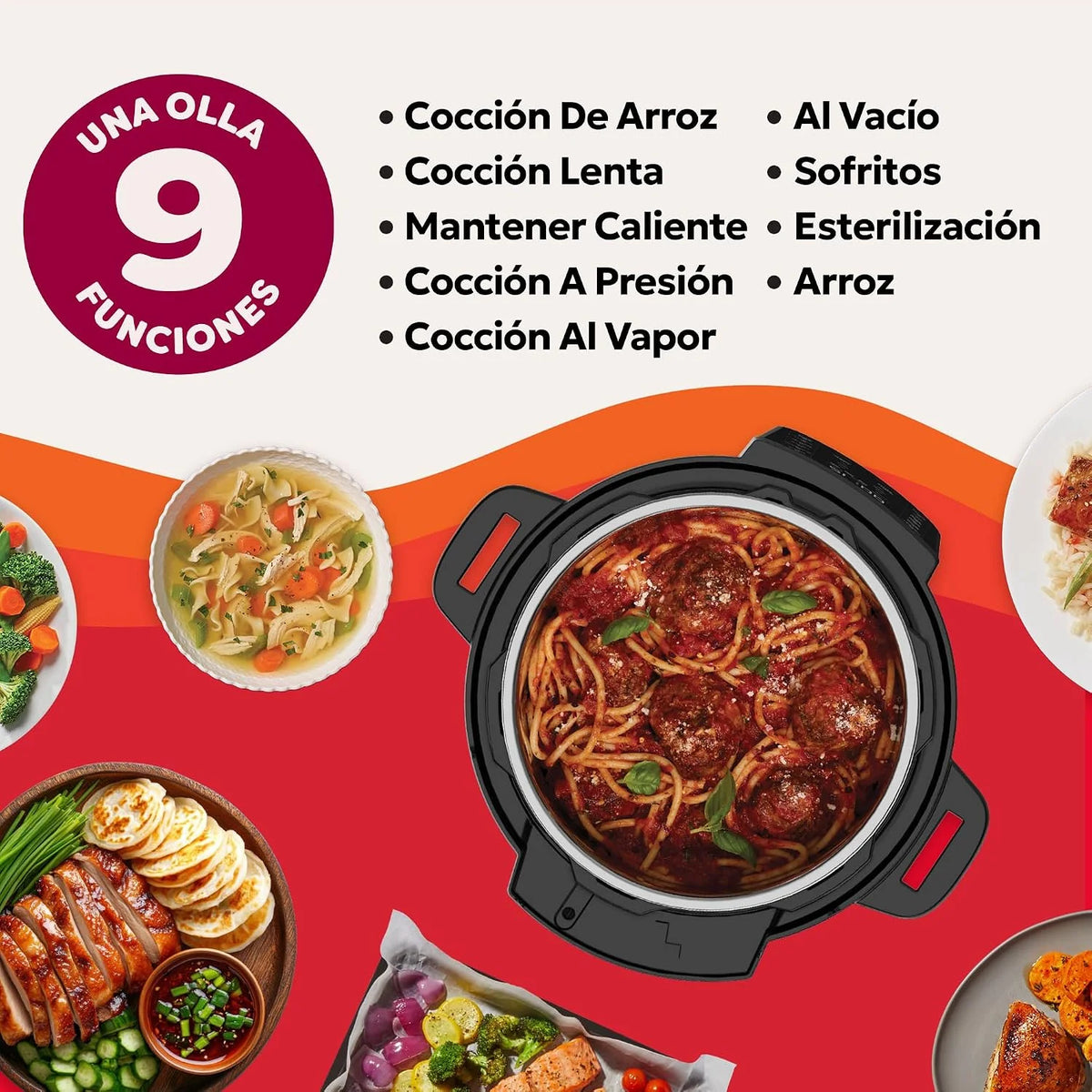 Instant Pot Plus: Olla Multicocción 9 en 1 de 5,7 L: Acero inoxidable, Olla a presión, Olla de cocción Lenta, Arrocera, Sartén para saltear, Yogurtera, Calientacomidas, Vaporera, Máquina de vacío