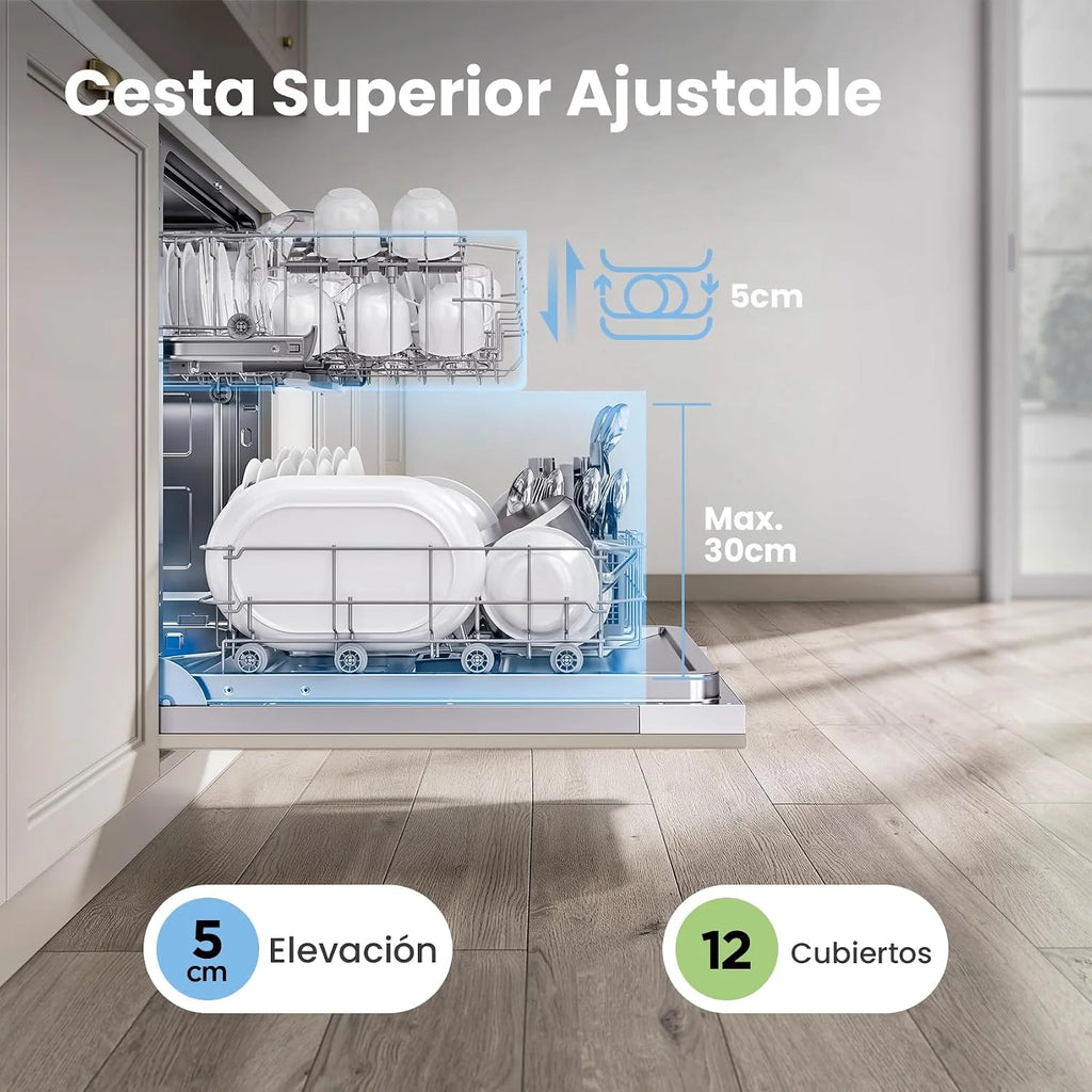 COMFEE' CDWPB1215PB-EU Lavavajillas Integrable, 12 Cubiertos, 60cm, WiFi