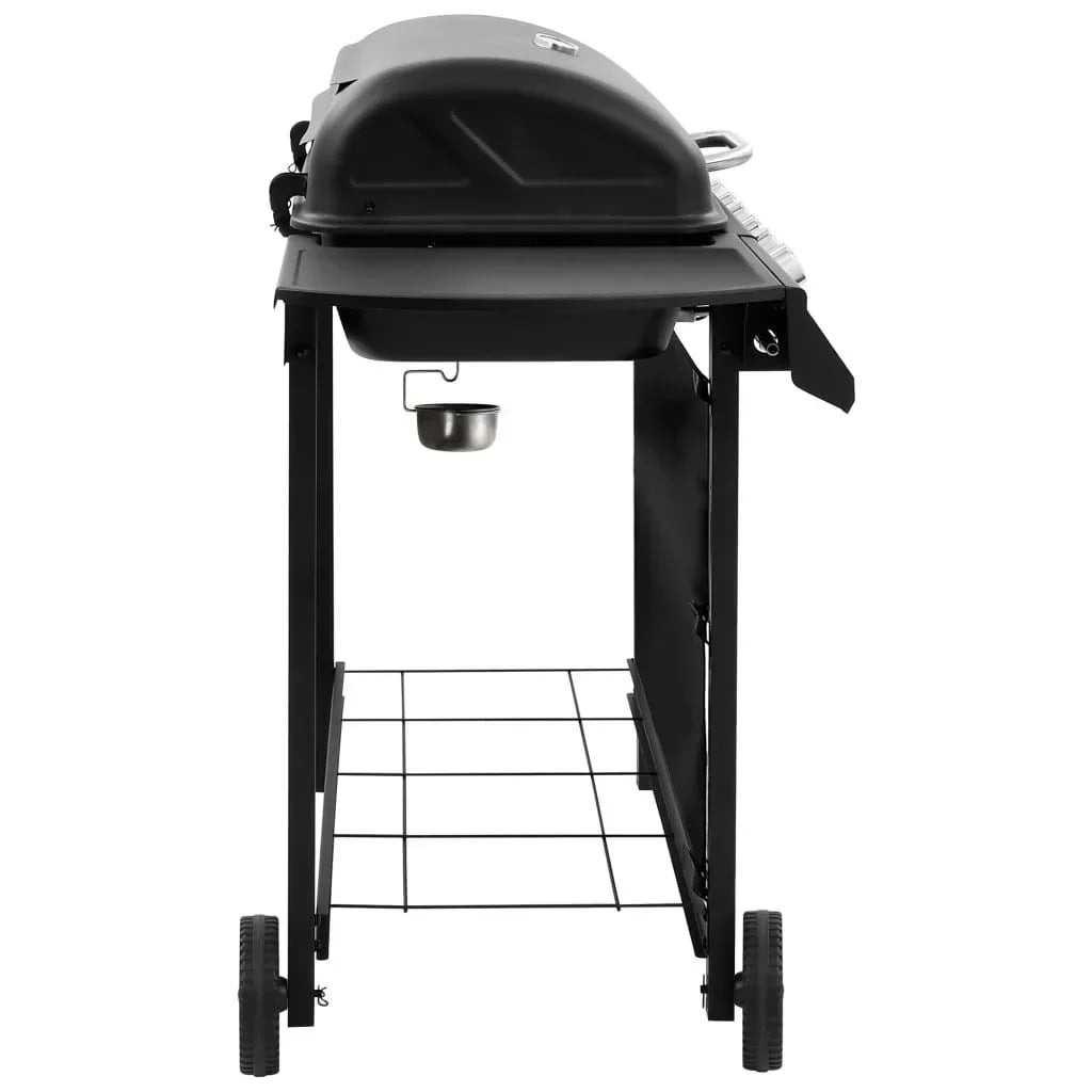 Barbacoa De Gas Con 6 Fogones Negra Vidaxl