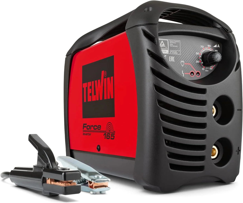 TELWIN - Soldador Inverter Profesional FORCE 165 TE-815857 - Alta Estabilidad - Para Diversos Electrodos - Incluye Maleta