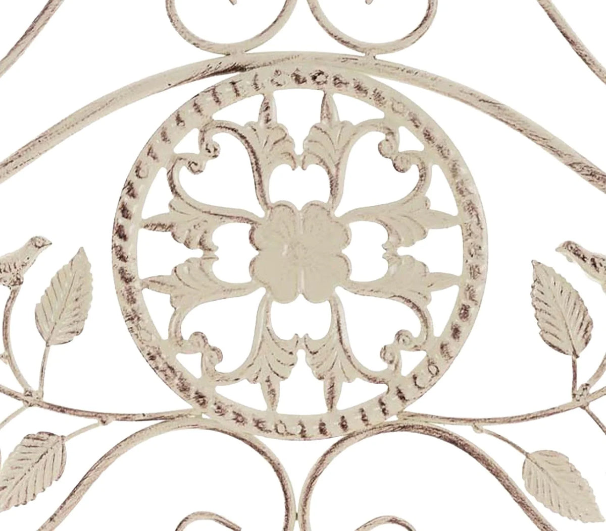 CLP Estanteria para Plantas de Metal Plegable Flora, Estante para Flores de 4 Niveles, Estilo Rustico, para Jardin, Balcon, terraza, Interior y Exterior | Color Crema Envejecido
